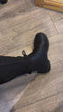 Leather Winter Boots In Total Black
